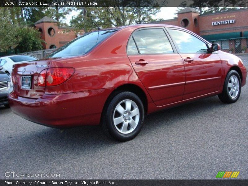 Impulse Red Pearl / Beige 2006 Toyota Corolla LE