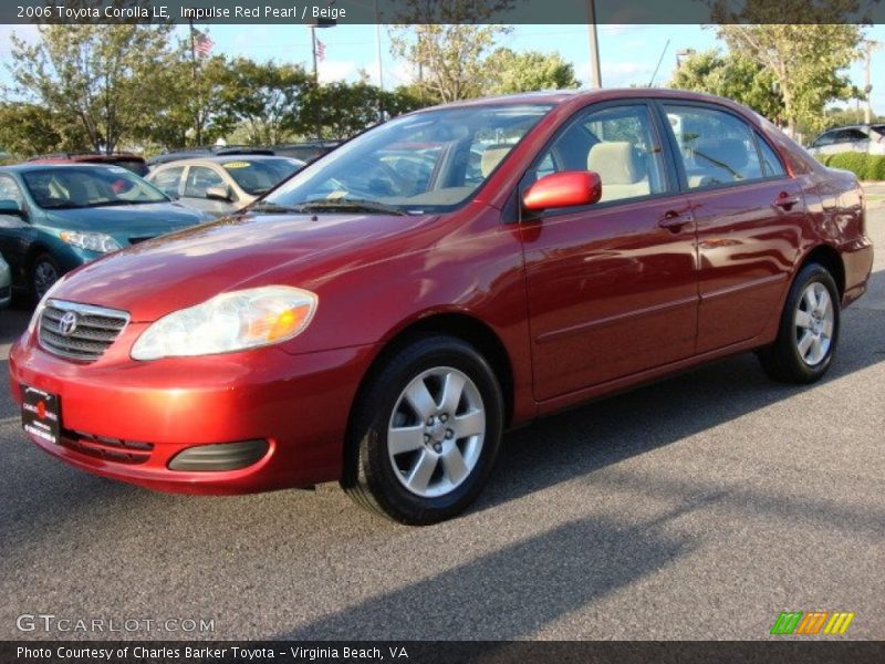 Impulse Red Pearl / Beige 2006 Toyota Corolla LE