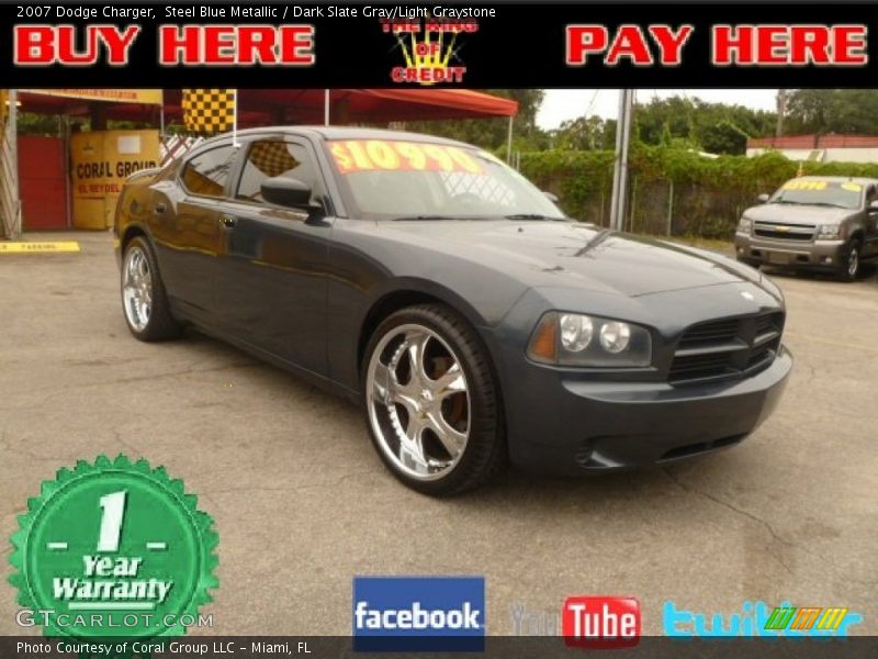 Steel Blue Metallic / Dark Slate Gray/Light Graystone 2007 Dodge Charger