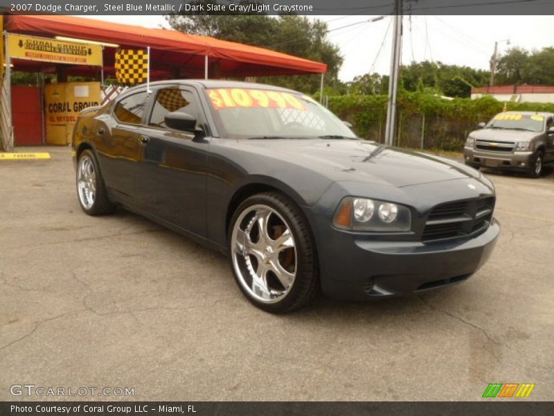 Steel Blue Metallic / Dark Slate Gray/Light Graystone 2007 Dodge Charger