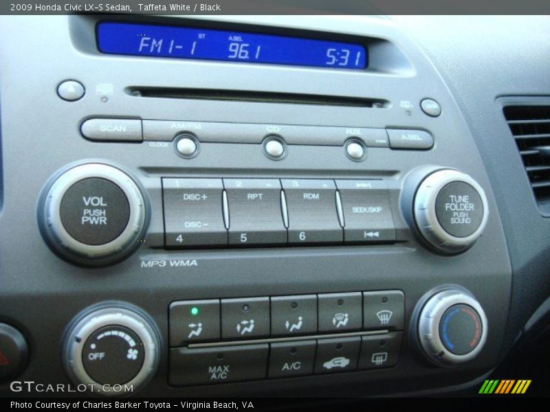Taffeta White / Black 2009 Honda Civic LX-S Sedan