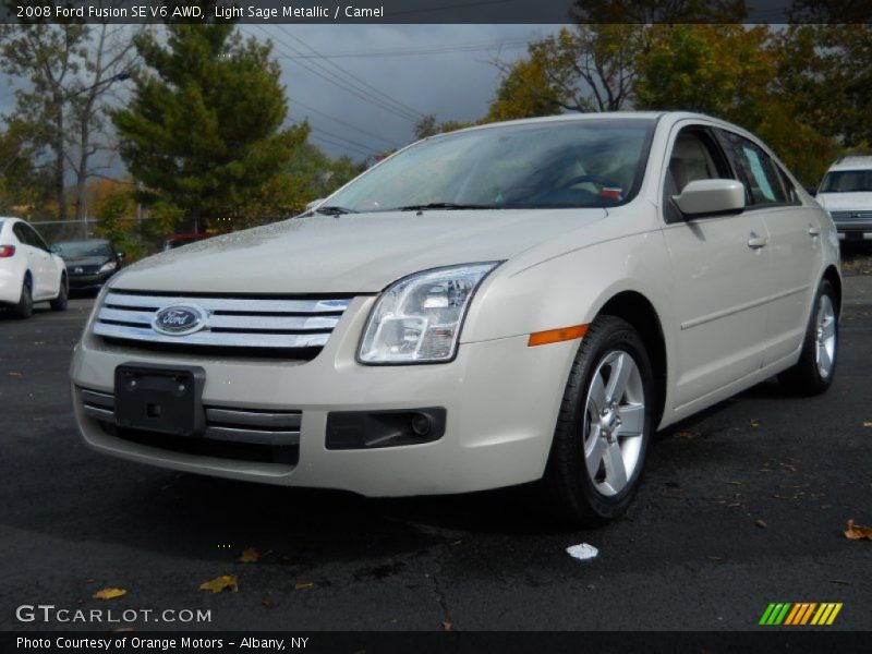 Light Sage Metallic / Camel 2008 Ford Fusion SE V6 AWD