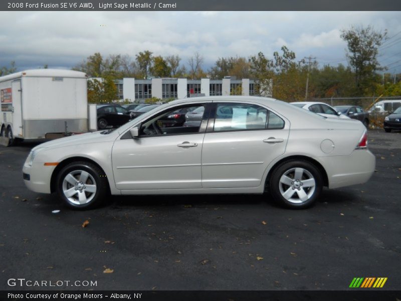 Light Sage Metallic / Camel 2008 Ford Fusion SE V6 AWD