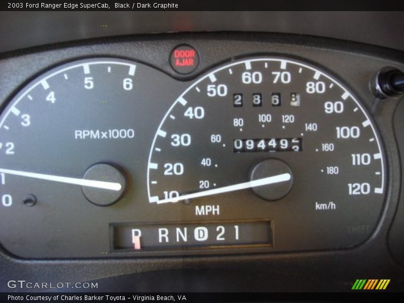 Black / Dark Graphite 2003 Ford Ranger Edge SuperCab