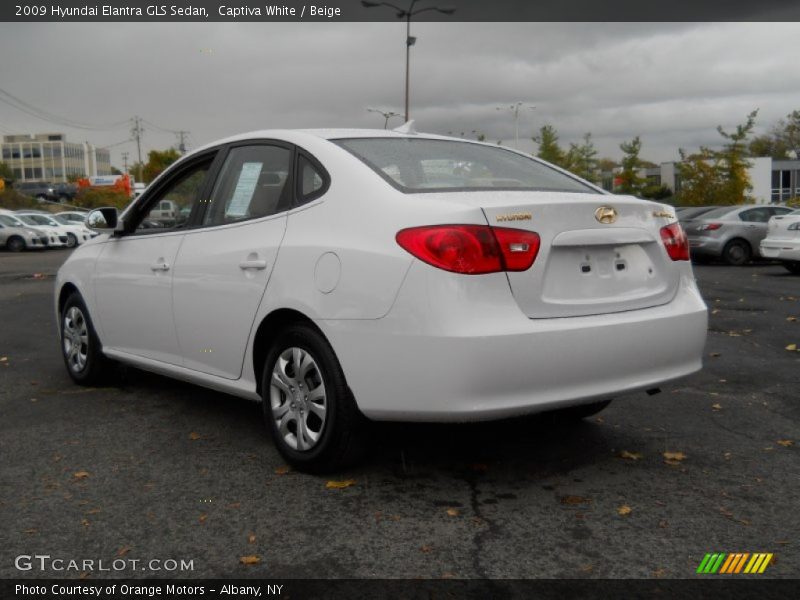 Captiva White / Beige 2009 Hyundai Elantra GLS Sedan