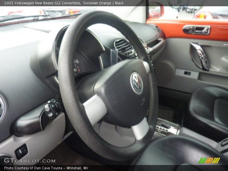 Sundown Orange / Black 2003 Volkswagen New Beetle GLS Convertible