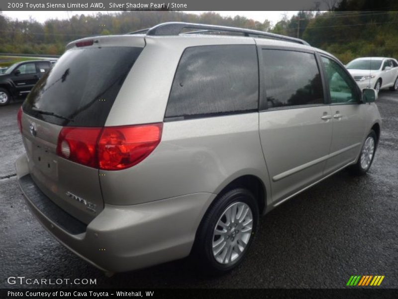 Silver Shadow Pearl / Stone 2009 Toyota Sienna Limited AWD