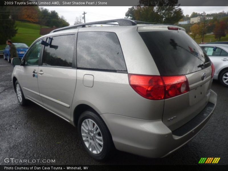 Silver Shadow Pearl / Stone 2009 Toyota Sienna Limited AWD