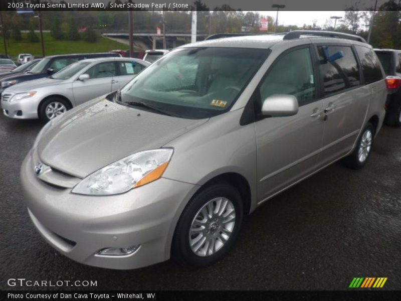 Silver Shadow Pearl / Stone 2009 Toyota Sienna Limited AWD