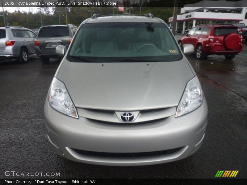 Silver Shadow Pearl / Stone 2009 Toyota Sienna Limited AWD