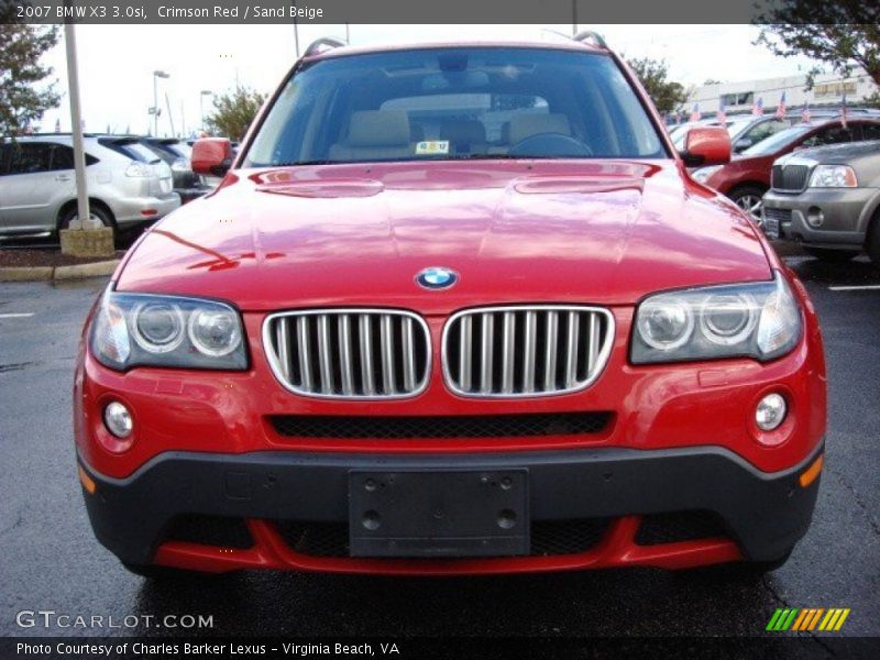 Crimson Red / Sand Beige 2007 BMW X3 3.0si
