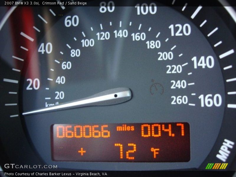 Crimson Red / Sand Beige 2007 BMW X3 3.0si