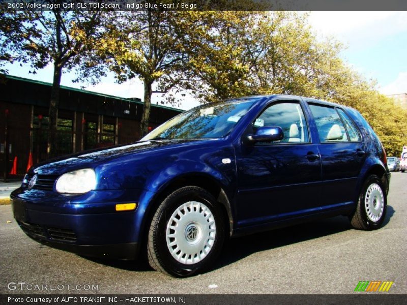 Indigo Blue Pearl / Beige 2002 Volkswagen Golf GLS TDI Sedan