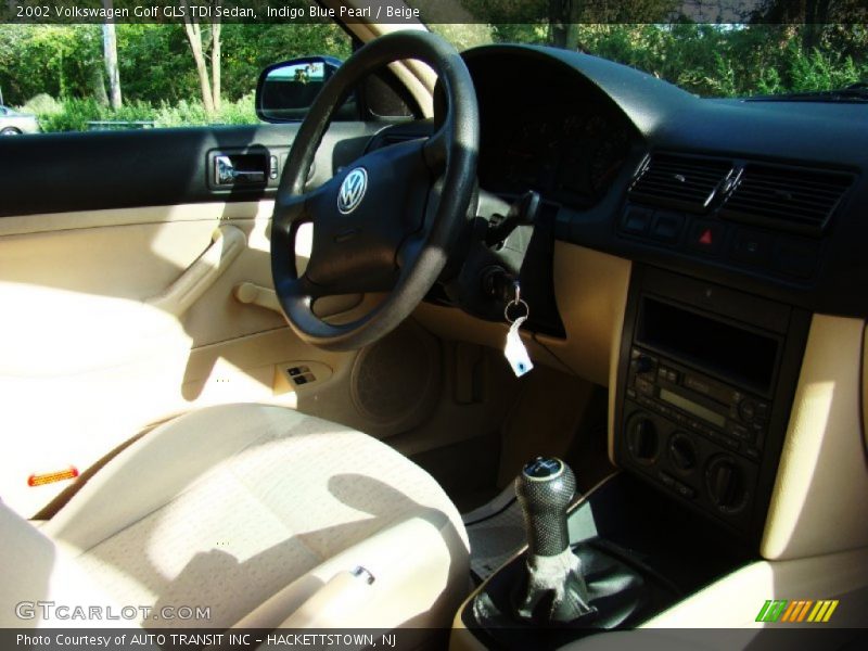 Indigo Blue Pearl / Beige 2002 Volkswagen Golf GLS TDI Sedan