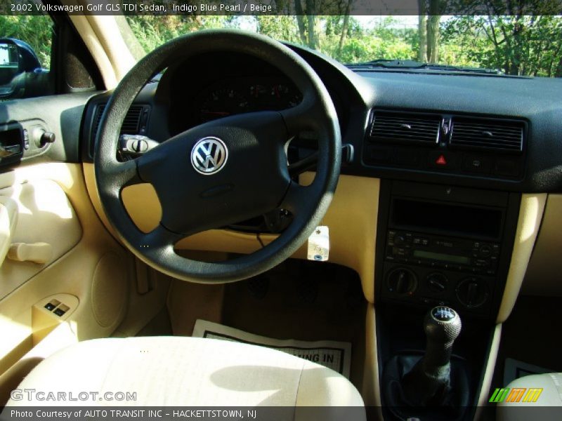 Indigo Blue Pearl / Beige 2002 Volkswagen Golf GLS TDI Sedan