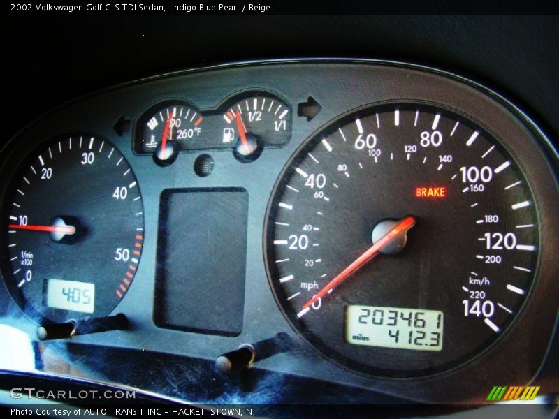 Indigo Blue Pearl / Beige 2002 Volkswagen Golf GLS TDI Sedan