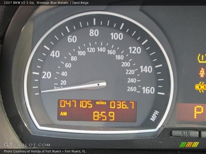 Montego Blue Metallic / Sand Beige 2007 BMW X3 3.0si