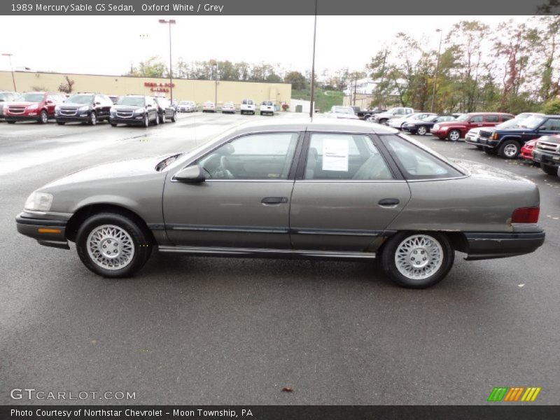 Oxford White / Grey 1989 Mercury Sable GS Sedan