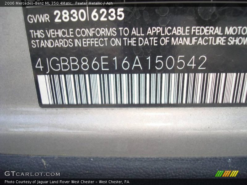 Pewter Metallic / Ash 2006 Mercedes-Benz ML 350 4Matic