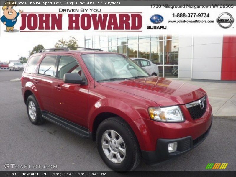 Sangria Red Metallic / Graystone 2009 Mazda Tribute i Sport 4WD