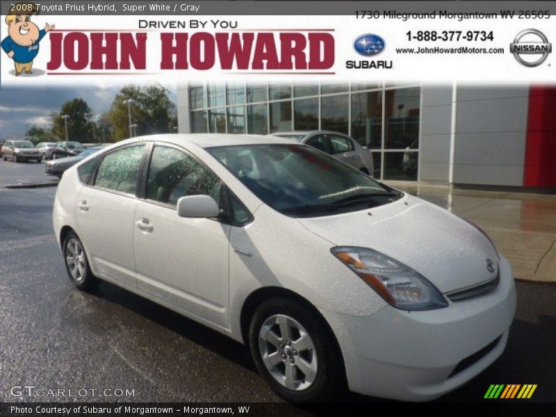 Super White / Gray 2008 Toyota Prius Hybrid