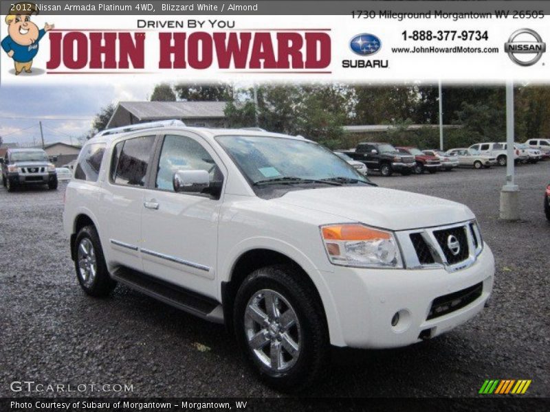 Blizzard White / Almond 2012 Nissan Armada Platinum 4WD