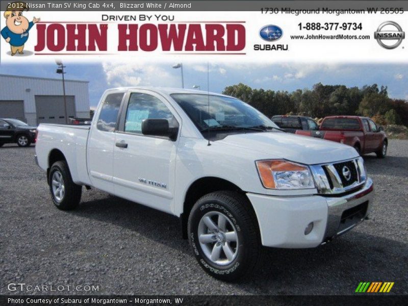 Blizzard White / Almond 2012 Nissan Titan SV King Cab 4x4