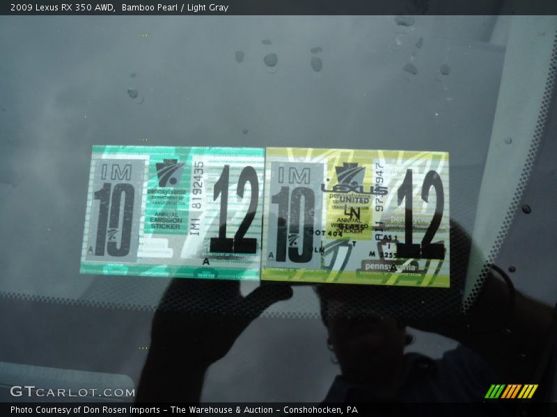 Bamboo Pearl / Light Gray 2009 Lexus RX 350 AWD