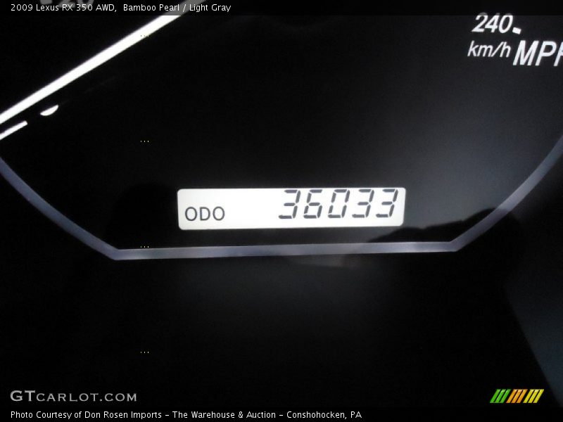 Bamboo Pearl / Light Gray 2009 Lexus RX 350 AWD