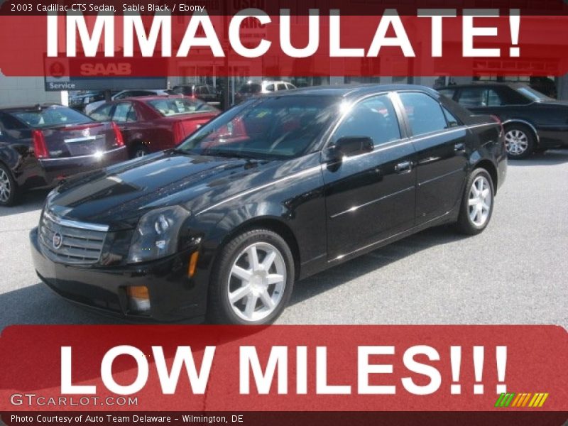 Sable Black / Ebony 2003 Cadillac CTS Sedan