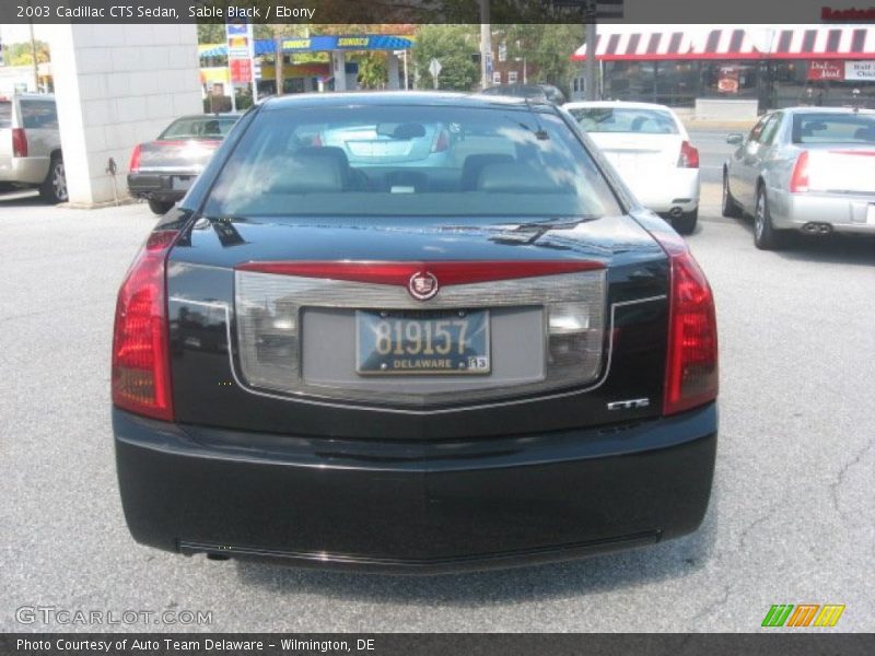 Sable Black / Ebony 2003 Cadillac CTS Sedan