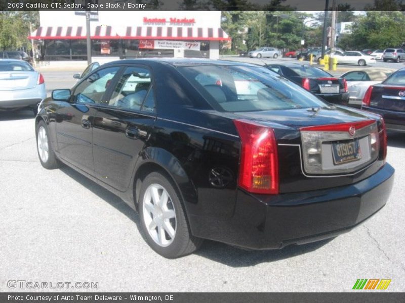 Sable Black / Ebony 2003 Cadillac CTS Sedan