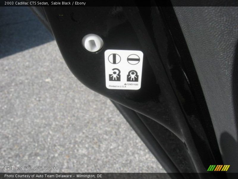 Sable Black / Ebony 2003 Cadillac CTS Sedan