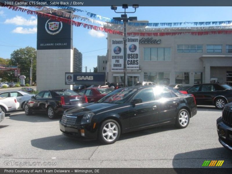 Sable Black / Ebony 2003 Cadillac CTS Sedan