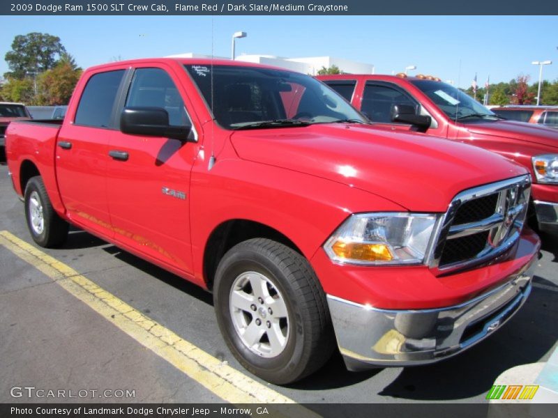 Flame Red / Dark Slate/Medium Graystone 2009 Dodge Ram 1500 SLT Crew Cab