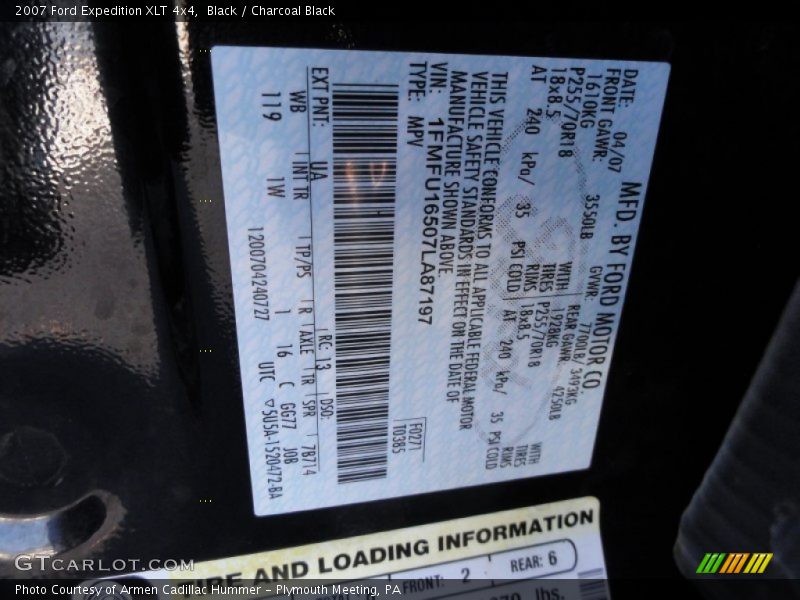 Black / Charcoal Black 2007 Ford Expedition XLT 4x4