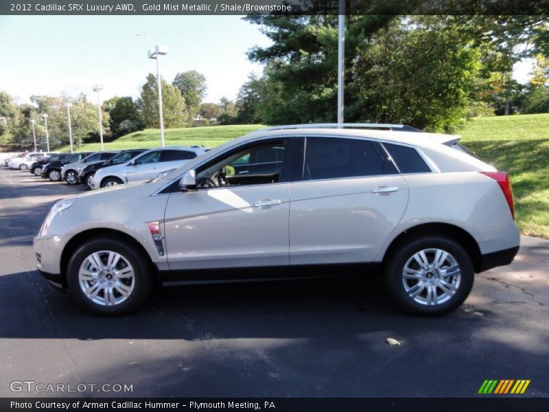 Gold Mist Metallic / Shale/Brownstone 2012 Cadillac SRX Luxury AWD