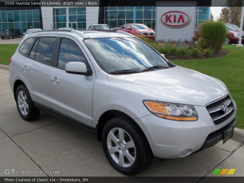 Bright Silver / Black 2008 Hyundai Santa Fe Limited