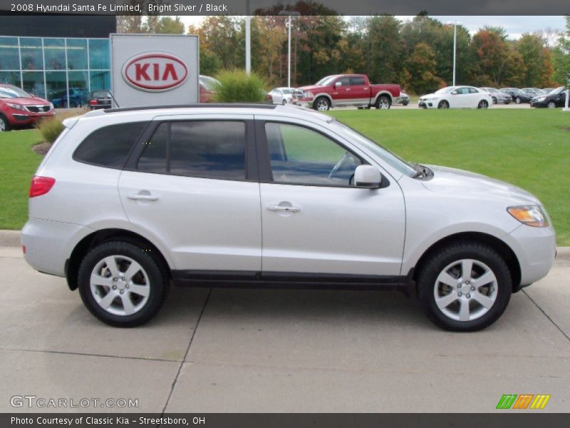 Bright Silver / Black 2008 Hyundai Santa Fe Limited