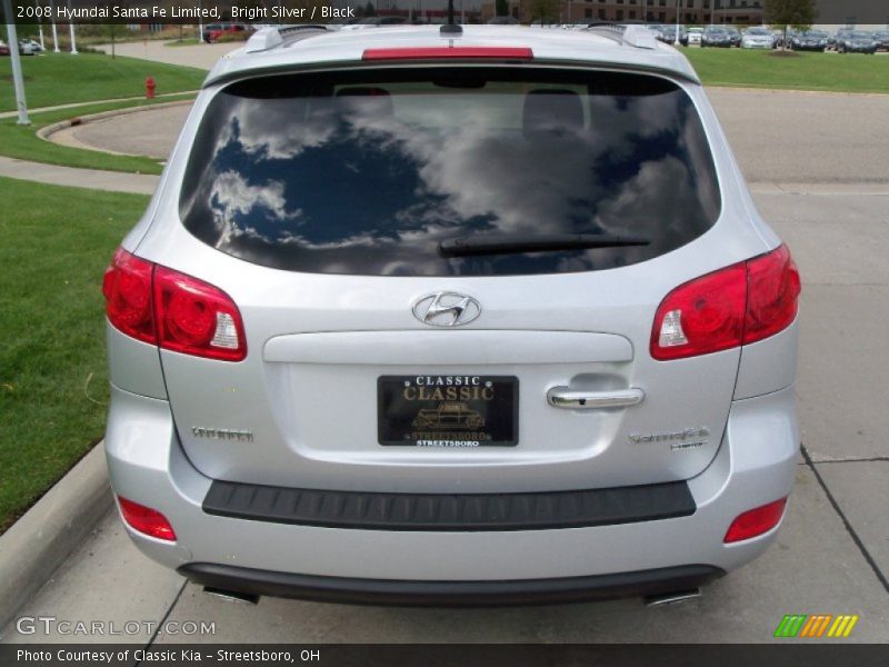 Bright Silver / Black 2008 Hyundai Santa Fe Limited