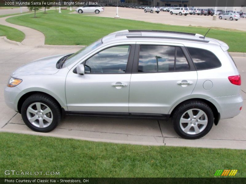 Bright Silver / Black 2008 Hyundai Santa Fe Limited