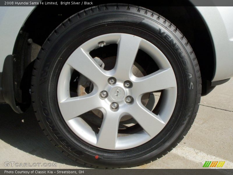Bright Silver / Black 2008 Hyundai Santa Fe Limited