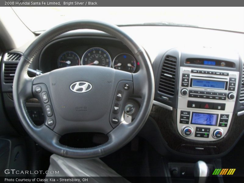 Bright Silver / Black 2008 Hyundai Santa Fe Limited