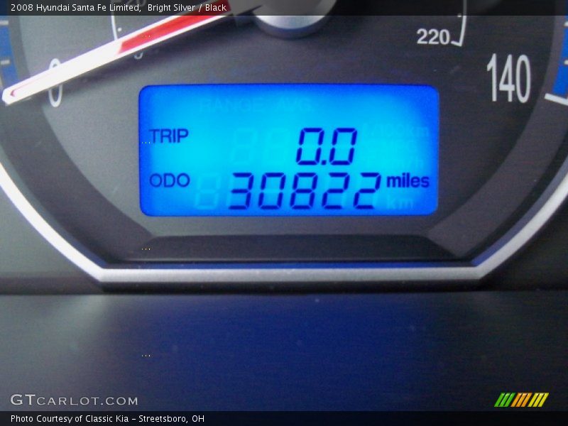 Bright Silver / Black 2008 Hyundai Santa Fe Limited