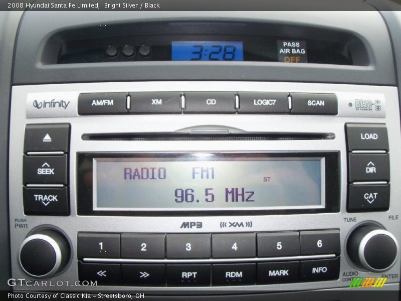 Bright Silver / Black 2008 Hyundai Santa Fe Limited