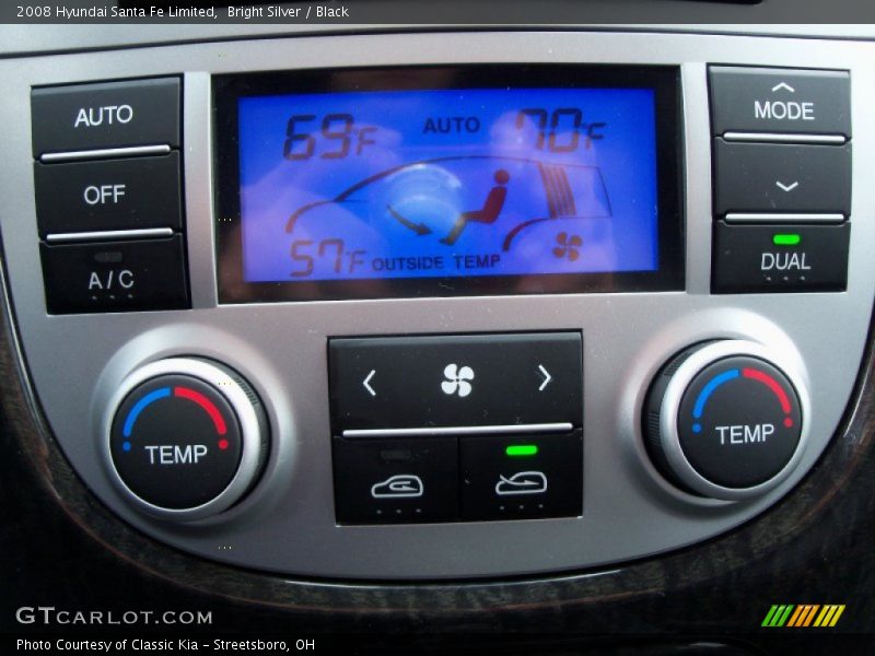 Bright Silver / Black 2008 Hyundai Santa Fe Limited