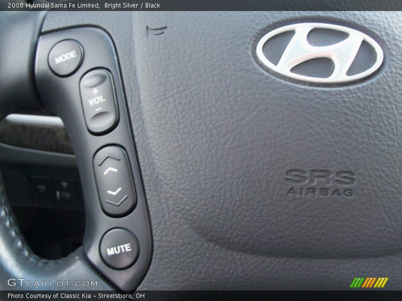 Bright Silver / Black 2008 Hyundai Santa Fe Limited