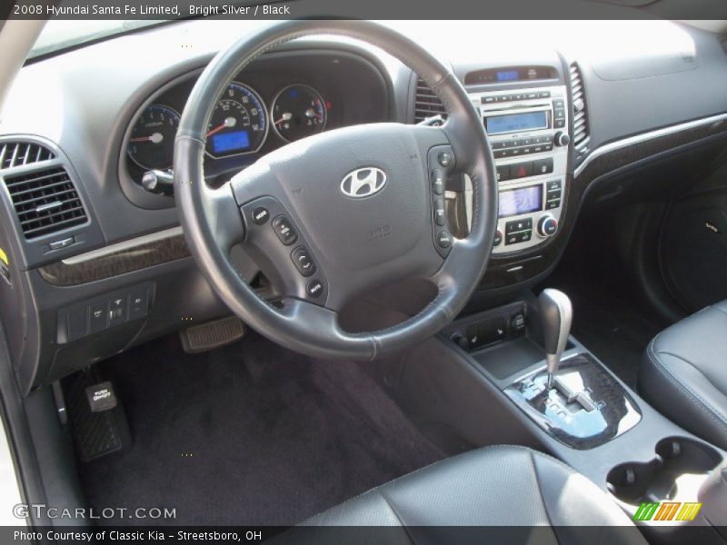 Bright Silver / Black 2008 Hyundai Santa Fe Limited