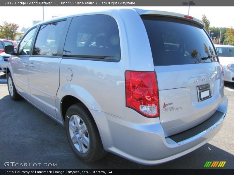Bright Silver Metallic / Black/Light Graystone 2012 Dodge Grand Caravan SE