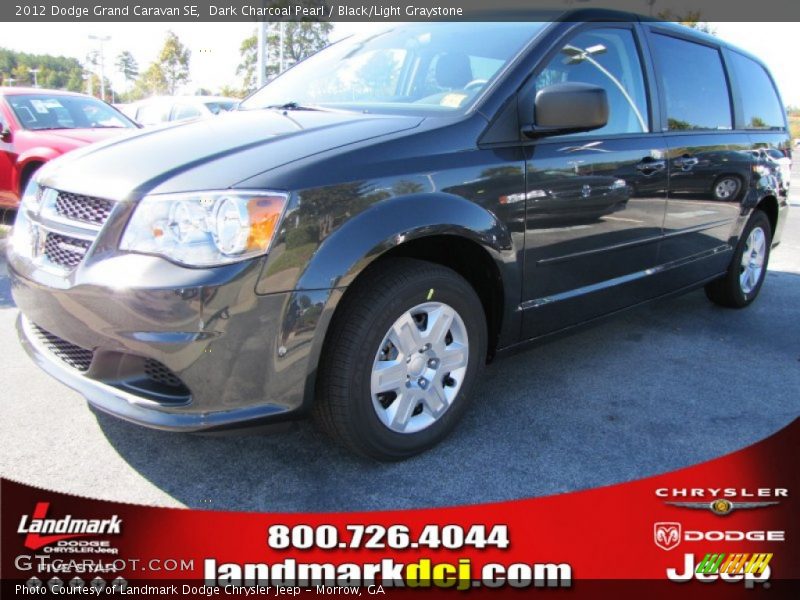 Dark Charcoal Pearl / Black/Light Graystone 2012 Dodge Grand Caravan SE